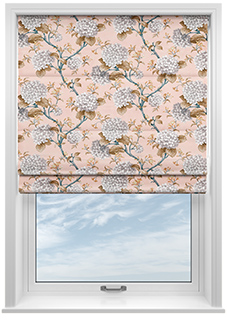 Bouquet Velvet, Soft Apricot - Motorised Roman Blind